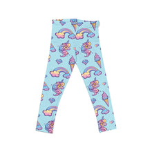 Load image into Gallery viewer, Blue unicorn leggings

