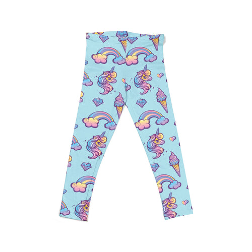 Blue unicorn leggings